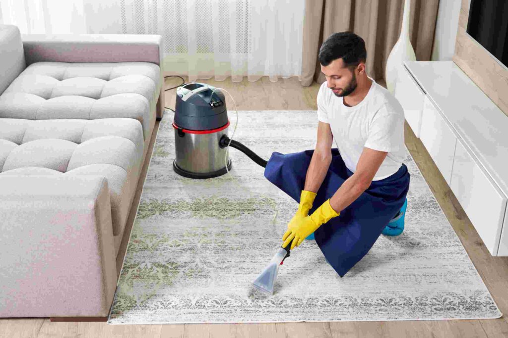 Teppich Reinigung in einer Wohnung